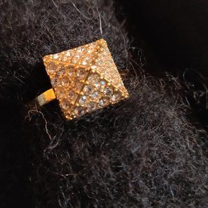 Vince Camuto Pyramid Rhinestone Goldtone Ring